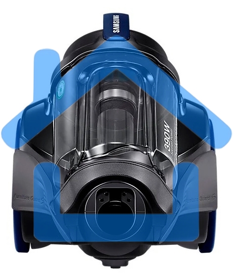 Пылесос Samsung VC15K4136HB/EV черный/синий, 390/1500 Вт, уборка сухая, пылесборник контейнер 1.3 л