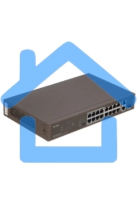 Коммутатор неуправляемый IP-COM F1118P-16-150W PoE, 18 портов, 18х100 Мбит/с, 2x1 Gbит/с, PoE 16х30 Вт (до 130Вт)