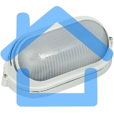 Светильник НПП 1407 60Вт E27 IP54 бел. овал ресничка ИЭК LNPP0-1407-1-060-K01