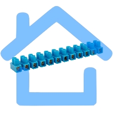 Клеммная винтовая колодка KВ-6 2,5-6, ток 6 A, полиэтилен синий Rexant (10 шт./уп.)