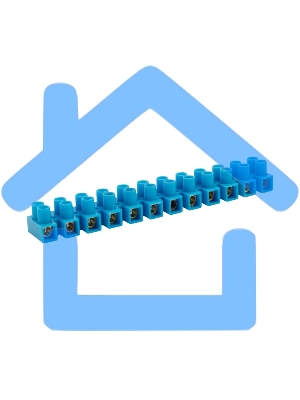 Клеммная винтовая колодка KВ-6 2,5-6, ток 6 A, полиэтилен синий Rexant (10 шт./уп.)