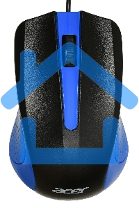 Мышь проводная Acer OMW011 черный/синий, 1200 dpi, USB, кнопки - 3