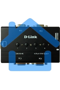 Переключатель KVM D-link DKVM-4K/B3A 4-портовый KVM-переключатель с портами VGA и PS/2