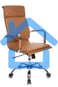 Кресло руководителя Бюрократ CH-993/camel светло-коричневый, искусственная кожа, крестовина хромированная
