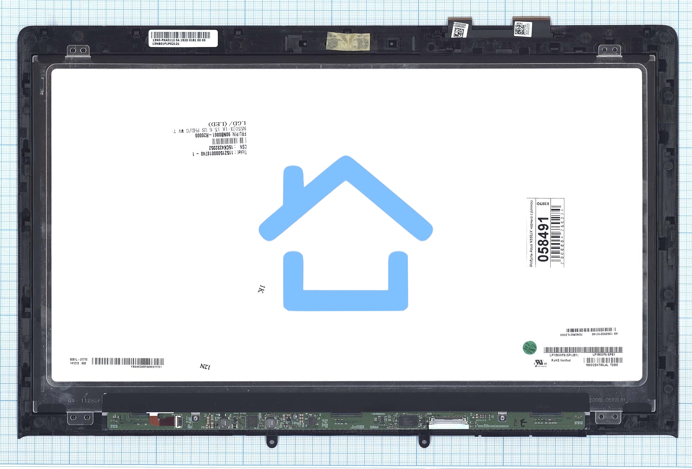 Модуль (матрица + тачскрин) для Asus N550 Q550 Q501 FHD черный с рамкой