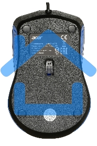 Мышь проводная Acer OMW011 черный/синий, 1200 dpi, USB, кнопки - 3