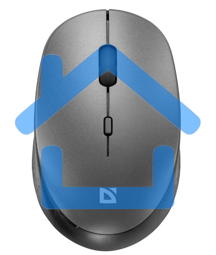 Мышь беспроводная Defender Auris MB-027 серый, 1600 dpi, радиоканал, USB, кнопки - 4