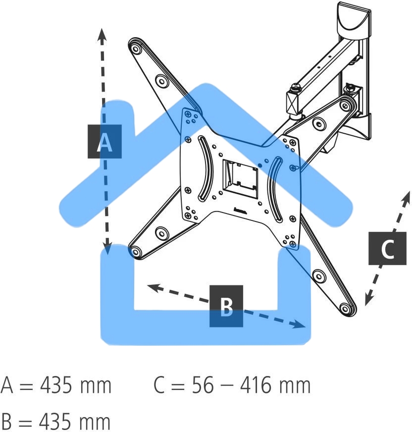 Кронштейн для телевизора Hama 00220824 черный 32
