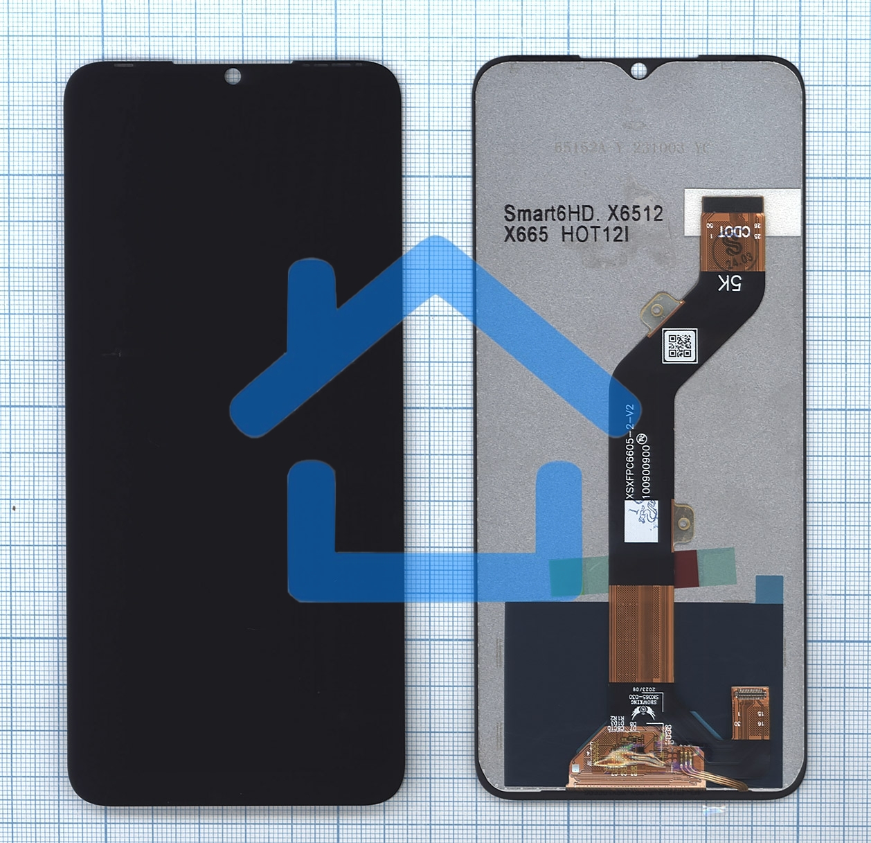 Дисплей для Infinix Hot 12i (X665B) в сборе с тачскрином черный