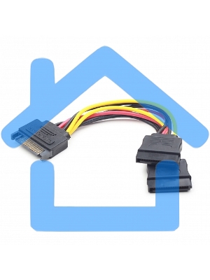 Кабель питания SATA Cablexpert CC-SATAM2F-01, 15pin (M)/2x15pin(F), на 2 SATA устр, 15см