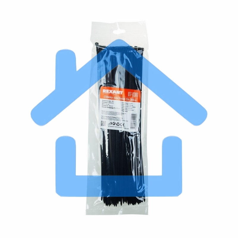 Хомут Rexant (07-0301) nylon 3.6 х 300 мм 100 шт черный