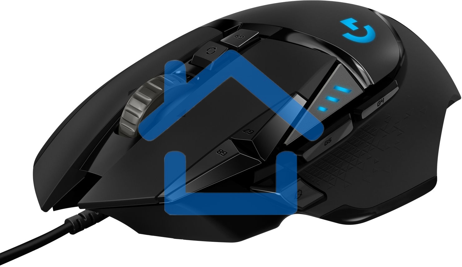 Мышь проводная Logitech G502 HERO черный, 25600 dpi, USB, кнопки - 11