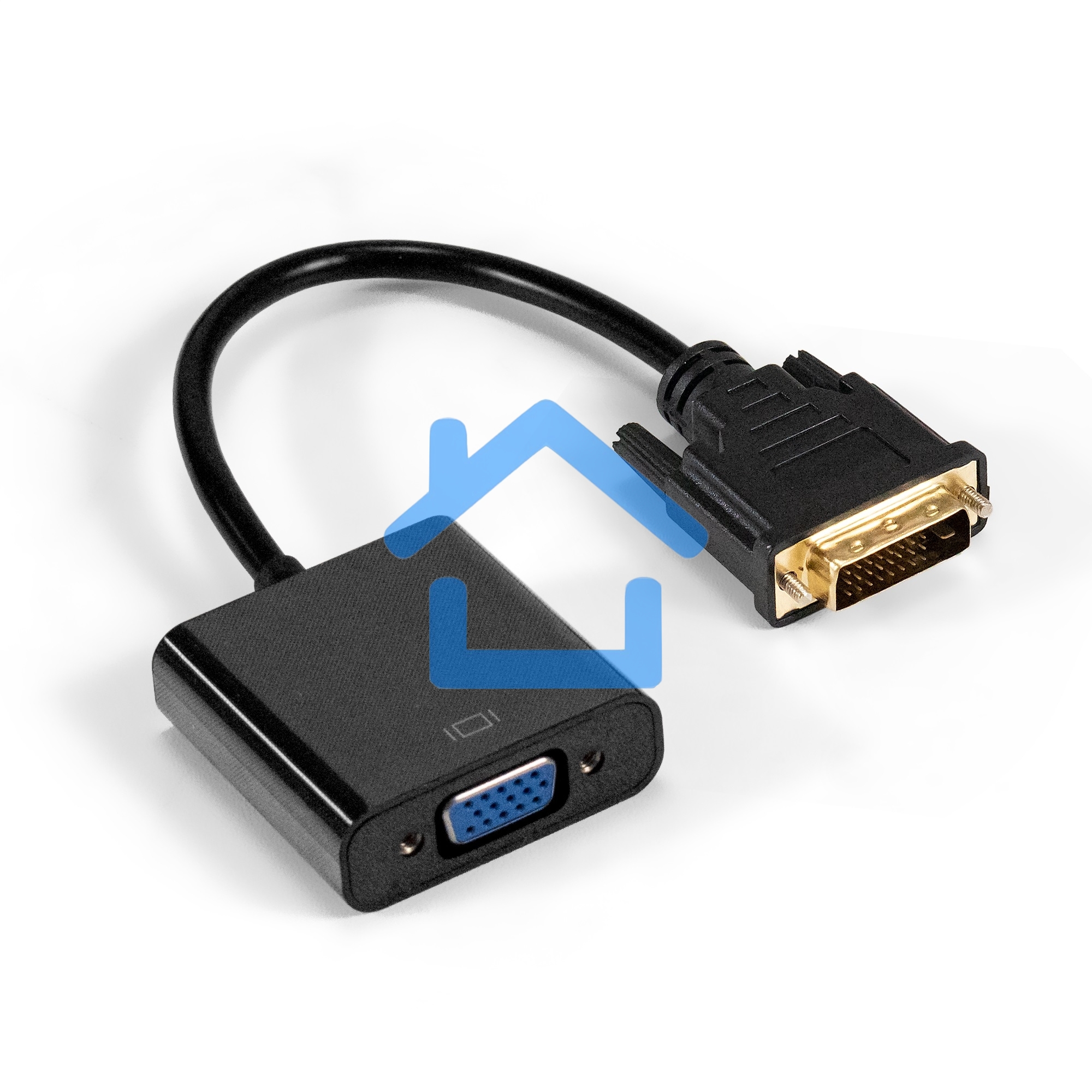 Кабель DVI-D-VGA ExeGate EX-CC-DVID-VGAF-0.2 (25M/15F, 0,2м, позолоченные контакты)