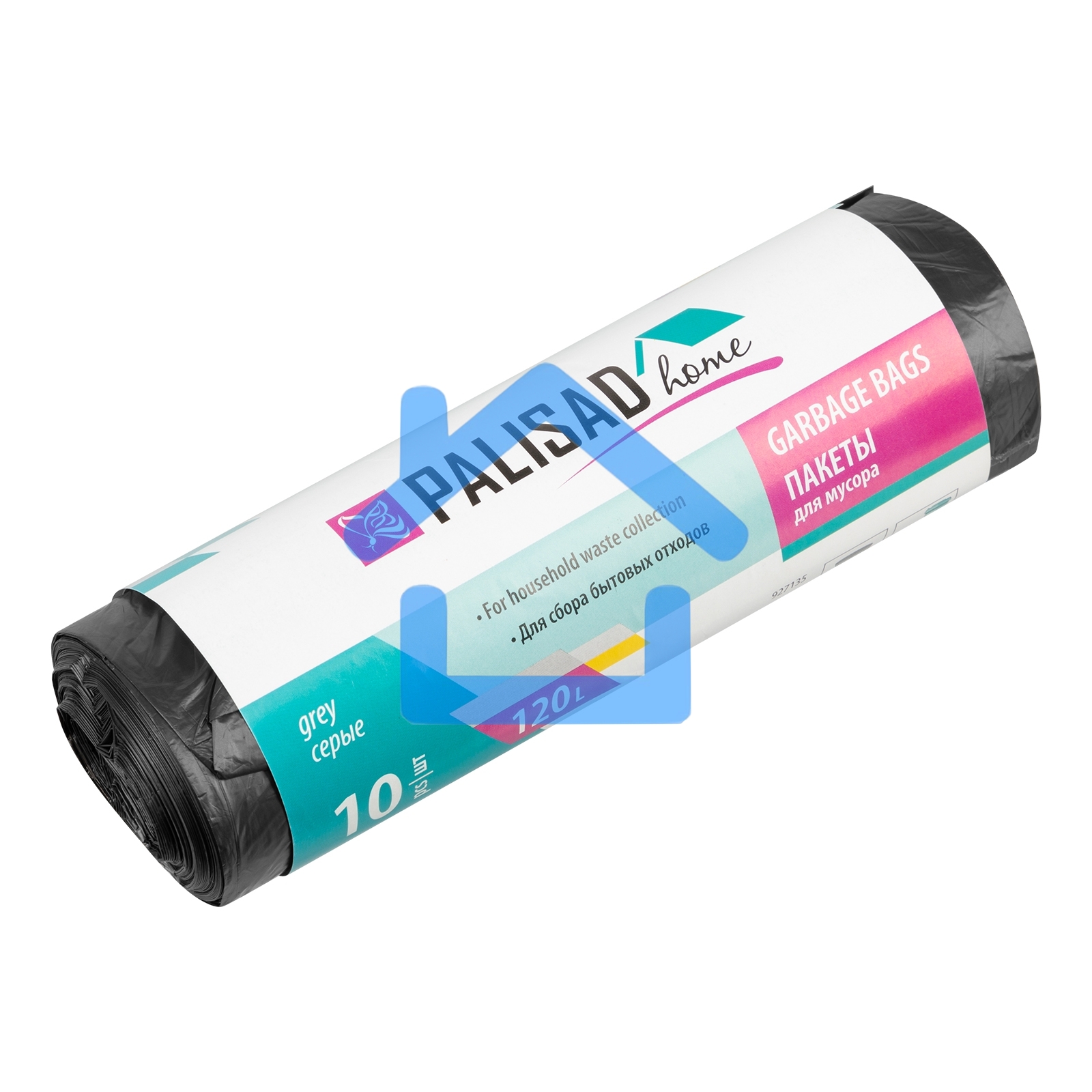 Пакеты для мусора 120 л x 10 шт. серые, HomePalisad
