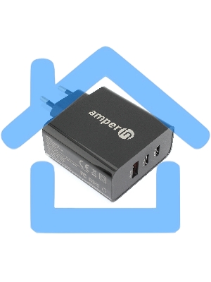 Блок питания (сетевой адаптер) Amperin GaN charger (YDS-TC065-012C) 65W, черный