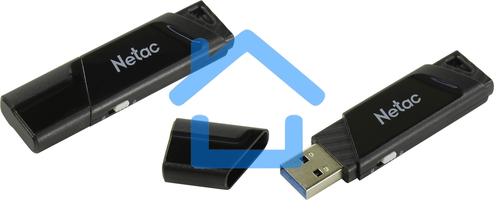 Флешка USB R/W Netac U336S NT03U336S-032G-30BK, 32Gb, USB3.0, пластиковая с защитой от записи