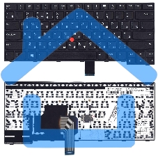 Клавиатура для ноутбука Lenovo Thinkpad E470 E475 черная с указателем