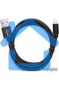 Кабель USB2.0 Cablexpert CC-ApUSB2bk1m, AM/Lightning 8P, 1м, нейлоновая оплетка, алюминиевые разъемы, черный, пакет