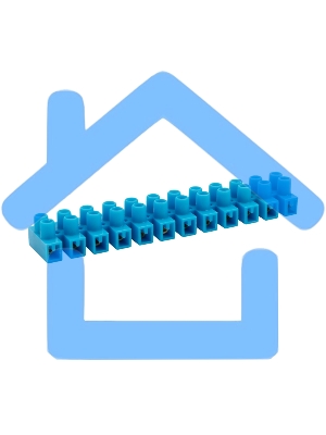 Клеммная винтовая колодка KВ-4 1,5-4, ток 3 A, полиэтилен синий Rexant (10 шт./уп.)