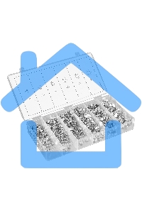Набор гаек СИБРТЕХ М3, М4, М5, М6, М8, М10, 600 предм. СИБРТЕХ 47615