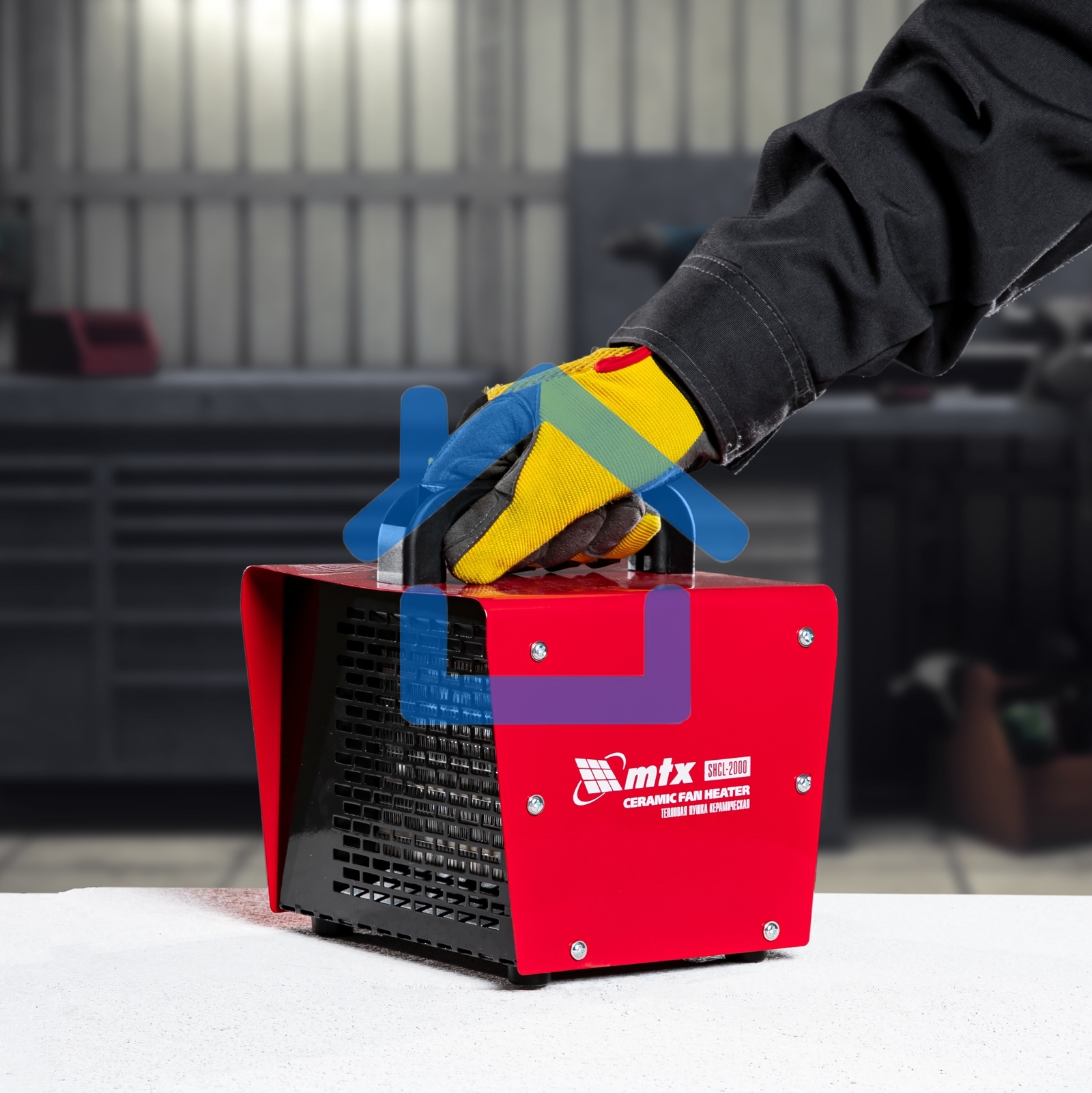Тепловая пушка керамическая MTX SHCL-2000, квадратная, 230 В, 125 м3/ч, 1/2 кВт