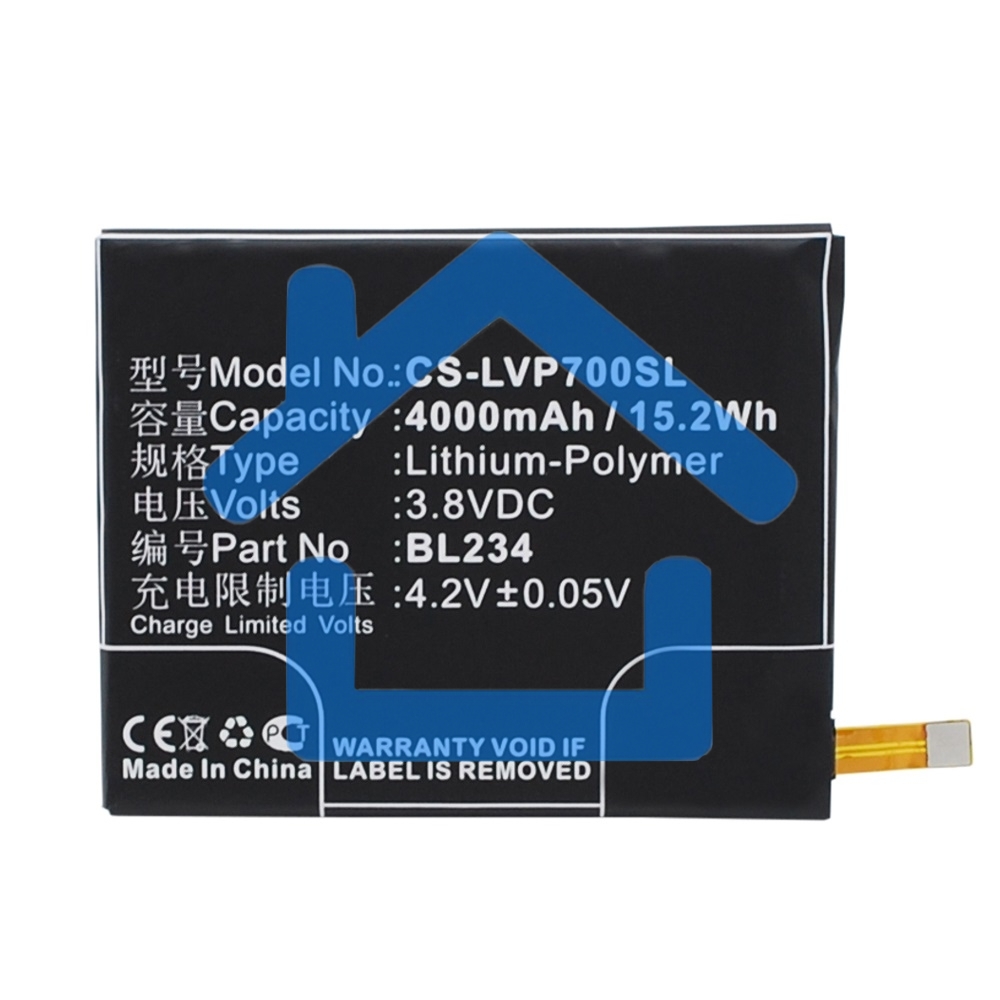 Аккумулятор CameronSinoCS-LVP700SL (BL234) для Lenovo P70T 3.8V / 4000mAh / 15.20Wh