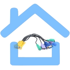 Кабель KVM консольный. CABLE SP18F--HD15F/MD6F*2/USBA F*2,L:27CM