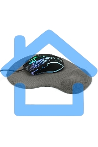 Коврик для мыши с подушкой под запястье Gembird MP-WR-GRAY, серый, 225х195х5мм, ткань/резина, блистер