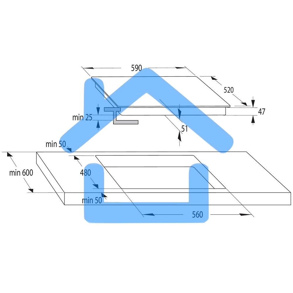 Варочная поверхность Gorenje ECT64BSCE черный