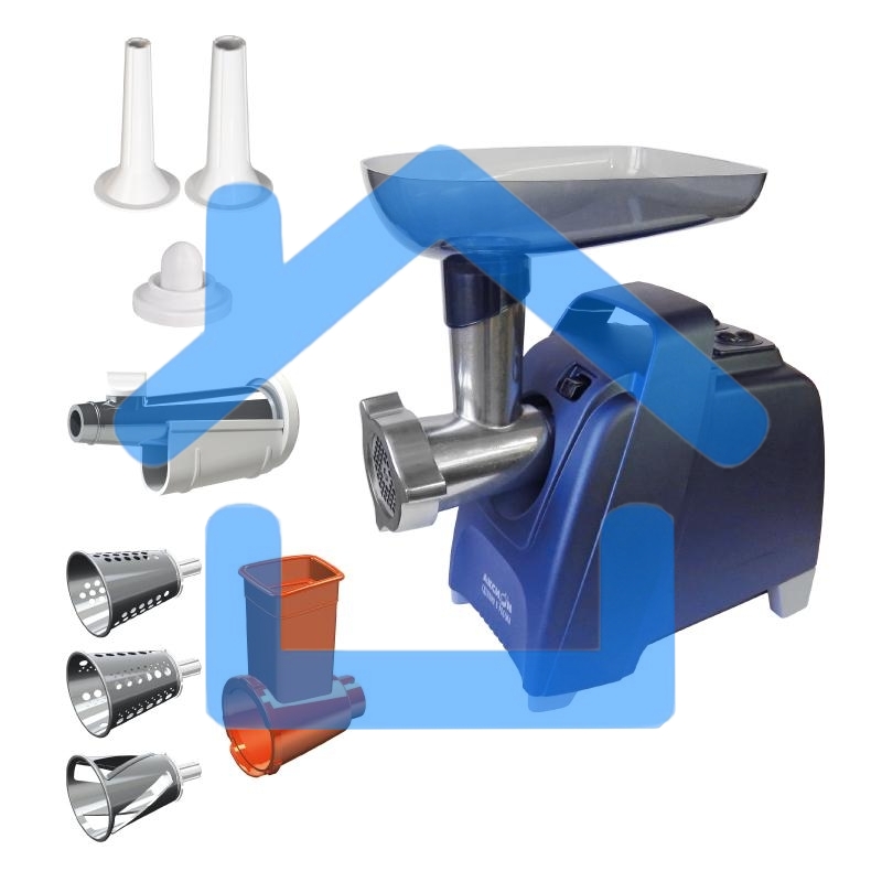 Мясорубка электрическая Аксион М61.02 Темно-синий, 2000 Вт, 3 кг/мин, Реверс