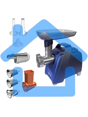 Мясорубка электрическая Аксион М61.02 Темно-синий, 2000 Вт, 3 кг/мин, Реверс