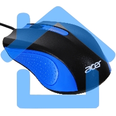 Мышь проводная Acer OMW011 черный/синий, 1200 dpi, USB, кнопки - 3