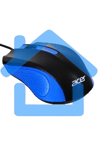 Мышь проводная Acer OMW011 черный/синий, 1200 dpi, USB, кнопки - 3