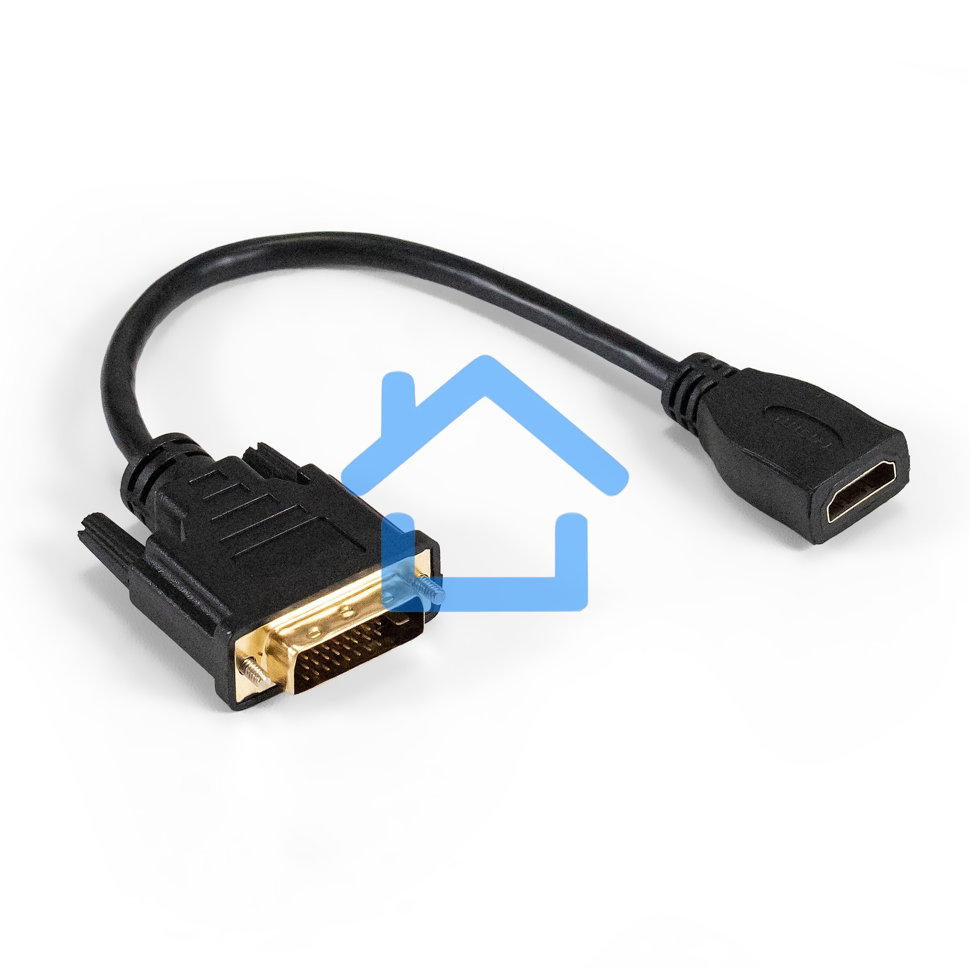 Кабель HDMI-DVI-D ExeGate EX-CC-HDMIF-DVIM-0.15 (19F/25M, 0,15м, позолоченные контакты)