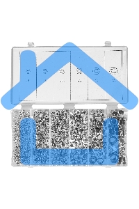 Набор гаек СИБРТЕХ М3, М4, М5, М6, М8, М10, 600 предм. СИБРТЕХ 47615