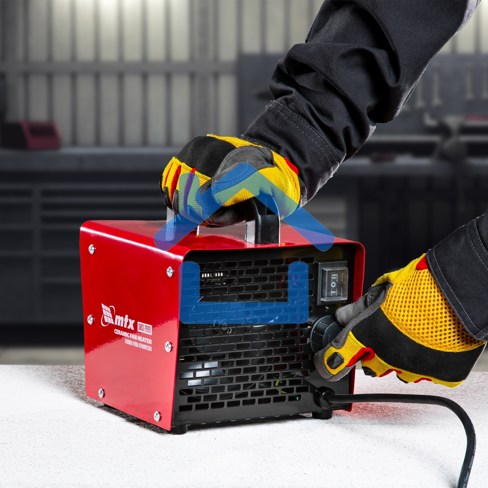 Тепловая пушка керамическая MTX SHCL-2000, квадратная, 230 В, 125 м3/ч, 1/2 кВт