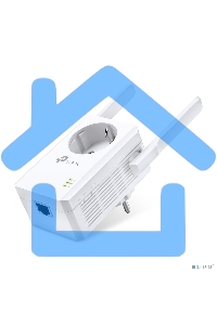 Сетевой адаптер TP-Link SOHO TL-WA860RE 300Mbps Wireless N Wall Plugged Range Extender with AC Passthrough, QCA(Atheros), 2T2R, 2.4GHz, 802.11b/g/n, 1 10/100Mbps LAN port, Range Extender button, Range Extender mode, suppo поставляется без кабеля RJ-45