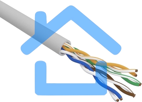 Кабель витая пара Rexant U/UTP, категория 5e, ZH нг(А)-HF, 4PR, 24AWG, внутренний, серый, 305 м