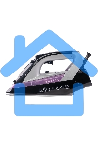 Утюг Galaxy Line GL 6128, фиолетовый с черным, паровой, 2200 Вт, постоянный пар 30 г/мин, паровой удар 140 г/мин, функции: самоочистка, антикапля, антинакипь, функция увлажнения, вертикальное отпаривание, защита от перегрева, индикатор нагрева, керамическ