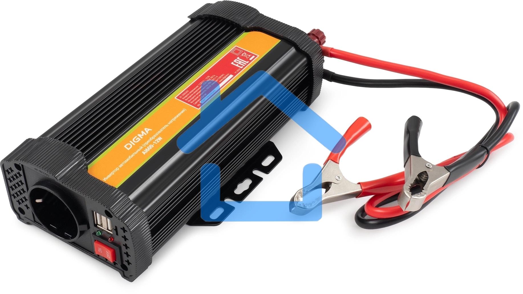 Автоинвертор Digma AI600-12W 600Вт