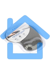 Коврик для мыши с подушкой под запястье Gembird MP-WR-GRAY, серый, 225х195х5мм, ткань/резина, блистер