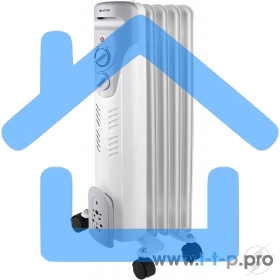 Обогреватель масляный Vitek VT-1707 W (5 секций) белый, 1000 Вт, 10 м2, термостат