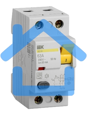Выключатель дифференциального тока (УЗО) Iek MDV10-2-063-030 ВД1-63 2Р 63А 30мА ИЭК