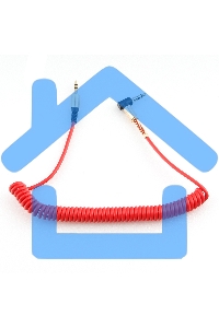 Кабель Cablexpert аудио 90˚ спиральный CCAB-02-35MMLC-1.8MR. 3.5 Jack (M)/3.5 Jack (M), красный, 1.8м, блистер