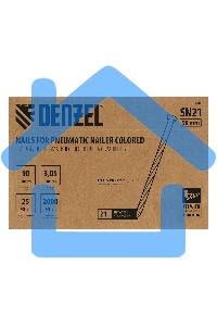 Гвозди для пнев. нейлера (крашен.), длина - 90 мм, диам. - 3,05 мм, 2000 шт. Denzel