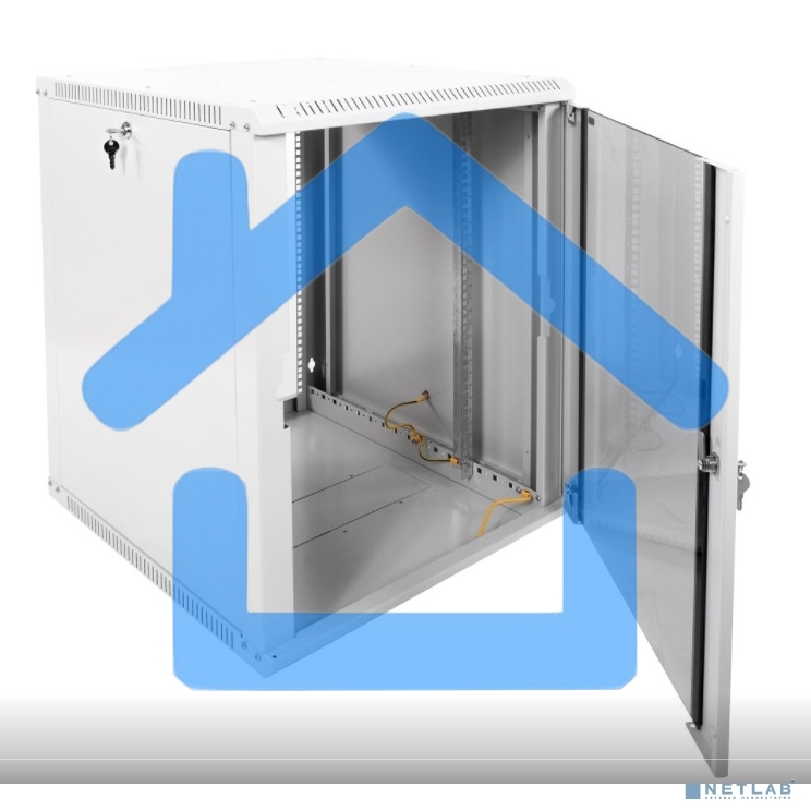 Шкаф телекомм. настенный разборный 15U (600х650) дверь стекло, черный