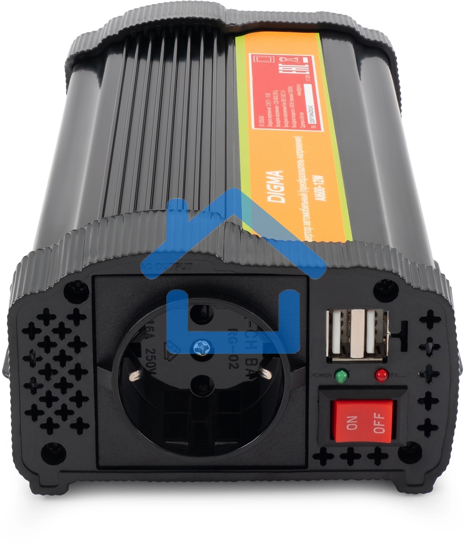 Автоинвертор Digma AI600-12W 600Вт