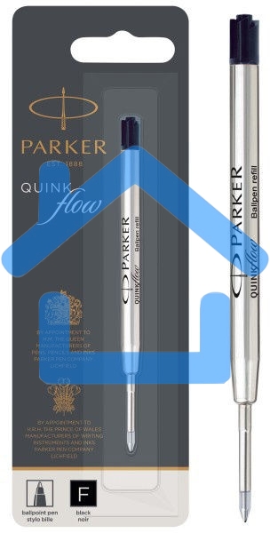 Стержень шариковый Parker QuinkFlow Z08 (CW1950367) F 0.8мм, черные чернила, блистер