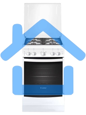 Плита газовая Gefest ПГ 5100-02 0009 белый, конфорок 4 шт, духовка 52 л, 50 см x 85 см x 58.5 см