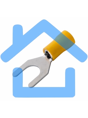 Наконечник вилочный изолированный 8.4 мм 4-6 мм² (НВи 6.0-8) желтый Rexant